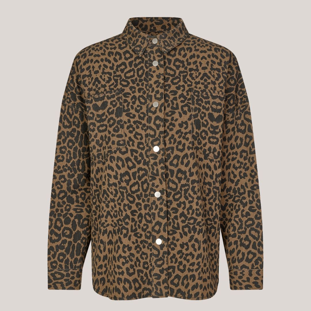 VeidaLL shirt LS, denim leo skjorte i grøn