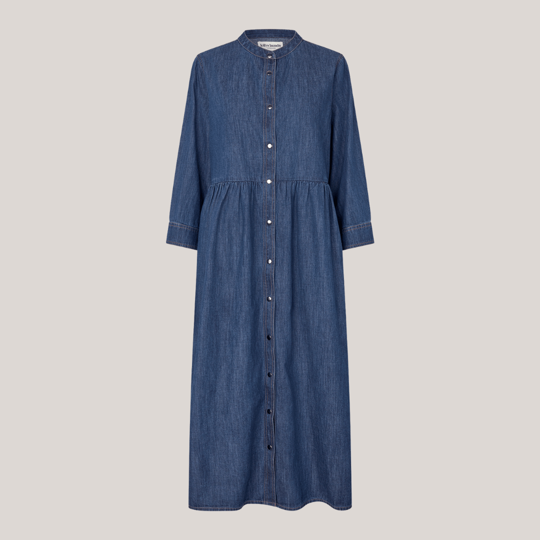 AliyaLL Maxikjole i mørkeblå denim