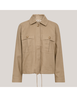 MMGinah Ramie Jacket med broderi bagpå - Mos Mosh