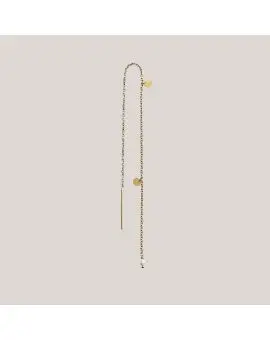 Dangling petit coin and stone earring gold -white pearl, ørering, lang ørekæde i guld med hvide perler - Stine A Øreringe