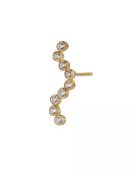 Midnight sparkle earring gold - right, Ørering, Lang ørestik i guld med hvide sten, Højre - Gaveideer under 500,-