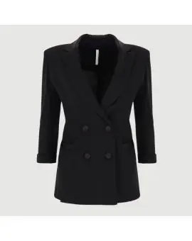 JU25EAW Jacket, klassisk blazer jakken i sort med satin detaljer - Imperial Blazer