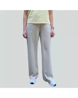 PVZ0-SNERO pants, bukser i sand med elastik linning - Udsalg Bukser & Shorts