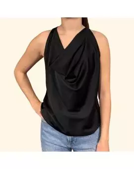 RFI0FDG nero top, top med vandfald i sort - Imperial Toppe & T-shirts