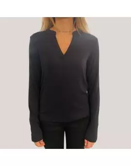 LR-IKA 22 blouse, sort trøje i jersey - Leveté Room