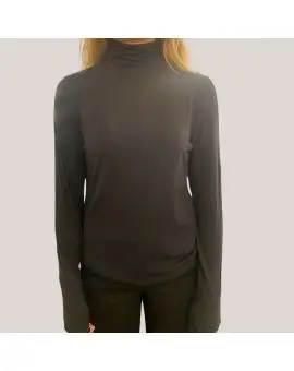 LR-IKA 20 blouse, rib rullekrave i sort - Leveté Room