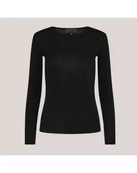 LR-DUFFY 1 shirt, langærmet ribtrøje i sort - Leveté Room