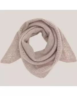 Mini Triangle Scarf, lille cashmere tørklæde med mønster i mørk sand - Nyheder