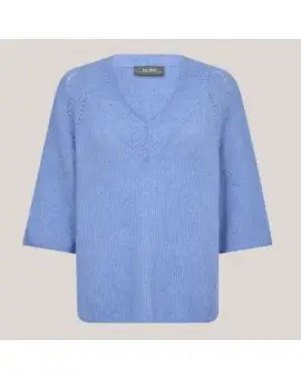 MMTaci Strik sweater i korn blå - Mos Mosh