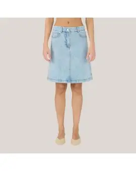 IVY-Henna Skirt Wash Preston, Nederdel i lys vasket denim - Ivy