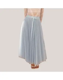 Tulle tyld skirt i baby blå med prikker på - 