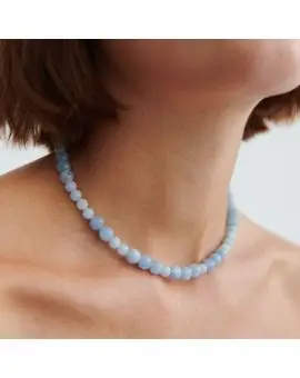 Blue Sky Necklace med med blå aquamarine-sten - 