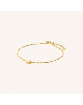 Love Bracelet gold-plated, armbånd med lille hjerte vedhæng - 