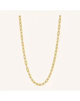 Ines Necklace gold-plated, stor hals-kæde med kraftige ringe - 