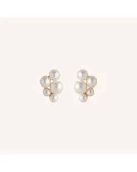 Ocean Bay Earsticks gold-plated, ørestik med 5 små perler - 
