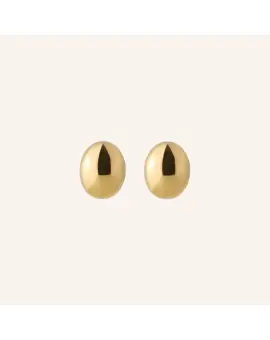 Pebble Earsticks gold-plated, lille ørestik med blank oval form - 