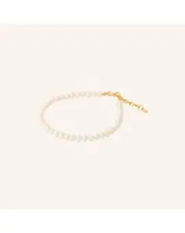 Lagoon Bracelet gold-plated lås - armbånd med små asymetriske perler - 