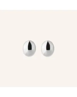 Pebble Earsticks silver - lille ørestik med oval blank form - 