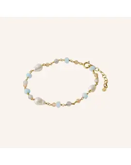 Mellow Blue Bracelet gold-plated - armbånd med perler - 