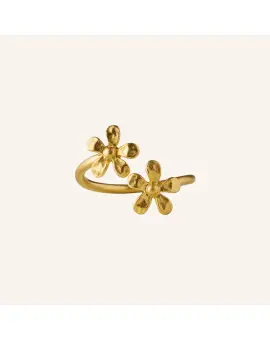 Wild Poppy Ring gold-plated, ring med 2 blomster - 