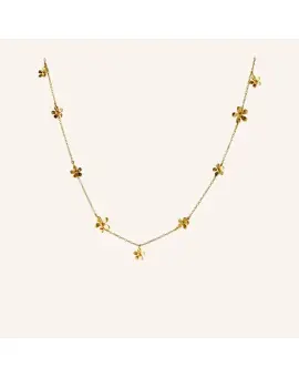 Poppy Necklace gold-plated, halskæde med blomster af valmuer - 