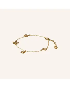 Wild Poppy Bracelet gold-plated, armbånd med blomster valmuer - 