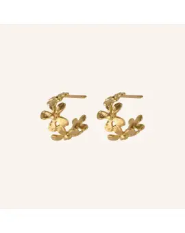 Wild Poppy Hoops gold-plated, øreringe med blomstermotiv af valmuer - 