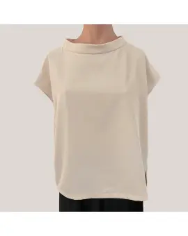 M9990011T blouse cream med kort ærme - Imperial Bluser & Skjorter