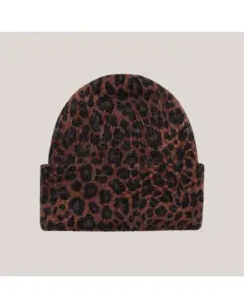 Lala Berlin Beanie Blake dark brown leo print - Lala Berlin