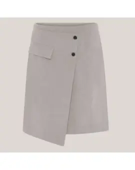 Trine skirt, asymmetrisk nederdel i sand - La Rouge