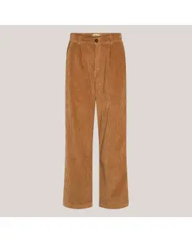 ESMaxia Pants GOTS, bukser i fløjl i camel farvet med brede ben - Esmé Studio