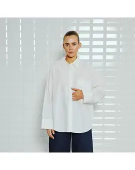 WBL Nolan LS Shirt, oversize klassik hvid skjorte - With Black