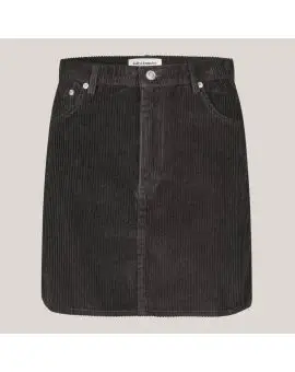 EvasLL Kort Nederdel i fløjl i sort-brun - Vinter SALE -50%