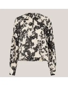 Fleuri Blouse, ballonbluse med blomstermønster - Vinter SALE -50%