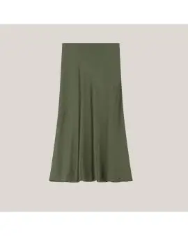 GHI5KBA satin nederdel i army grøn - korte længde - Nederdele