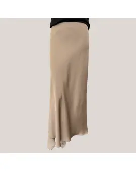 GHN4JBA satin skirt long i Platino - Nederdele
