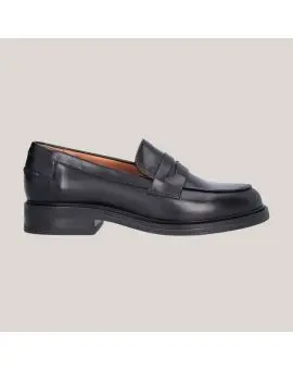 A11361 crust shiny loafer i sort skind - Sko, Loafers og ballarinaer