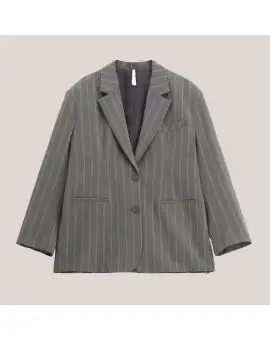 JBG6KHM jacket, grå oversize jakke med stribe - Vinter SALE -50%