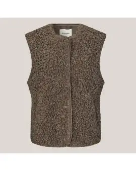 VadaLL Vest SL, pelsvest fakefur i brun - Veste