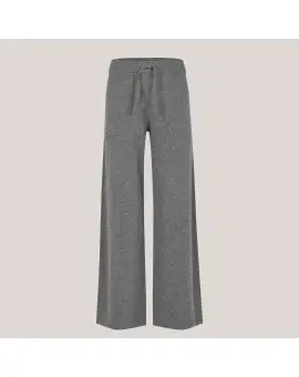 Calm Knit Pants, strik bukser i grå med kashmir - Second Female