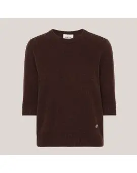 Anna Lady Sleeve, Cashmere strik i coffee brown - Nyheder