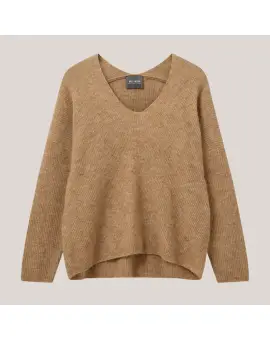 MMThora Strik, V-hals i Tannin sand - Mos Mosh