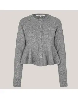 Hiva Peplum Knit Cardigan, strik i grå - Second Female