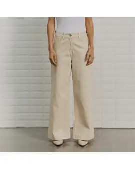 WBL Antonia wide pants, jeans i cream med brede ben - Jeans