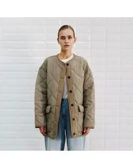 WBL Sandy quilted jakke i støvet grøn - With Black