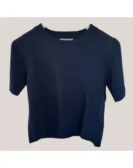 MWJola Knit Pullover SS, strik i navy blå med korte ærmer - Sweaters & Strik