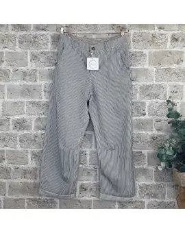 6314 String P Pants, stribet buks i off. white - Cabana Living