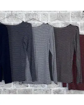 24114 Cabana Stripe tee - onesize - fåes i flere farver - Cashmere