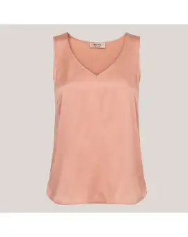 MMAstrid V-Neck Silk Tank Top i peach - 