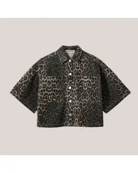 AlineSW Denim skjorte - Lysebrun leopard print - Sofie Schnoor